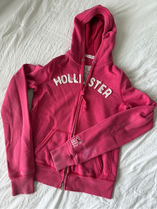 Hollister Jackets & Blazers - VINTAGE HOLLISTER Y2K Pink Zip Up Embroidered Long sleeve Jacket VTG Sz M
